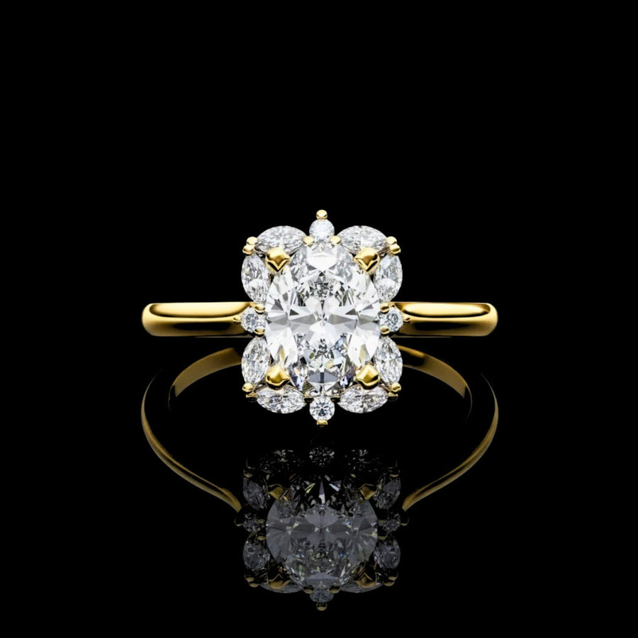 Lab Diamond Halo Ring