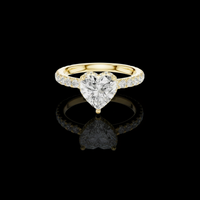 1.50 CT Luxury Heart Shaped Moissanite Diamond with Pave Band Halo Setting Romantic Bridal Ring by Ivevar Luxury