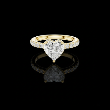 1.50 CT Luxury Heart Shaped Moissanite Diamond with Pave Band Halo Setting Romantic Bridal Ring by Ivevar Luxury