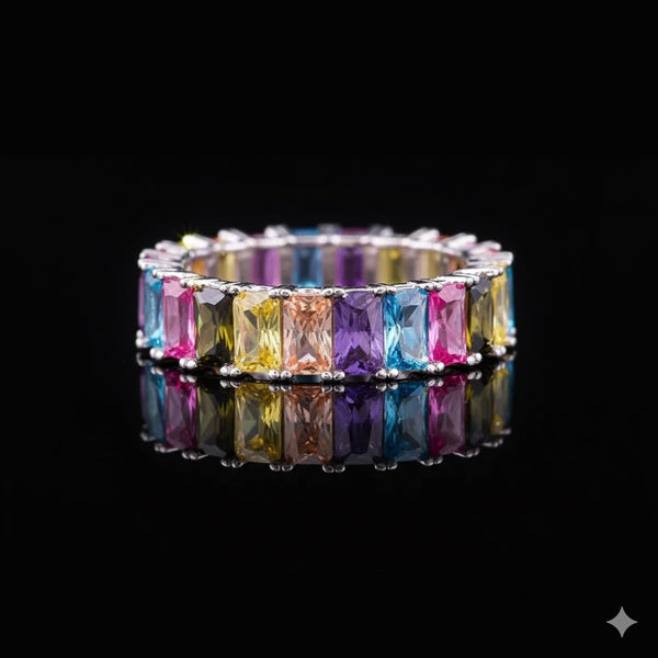 Natural Rainbow Lab Grown Diamonds Ring