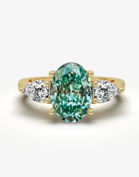 Moissanite Diamond Three Stone Engagement Rings