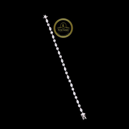 Marquise and Round Cut Moissanite Diamond Tennis Braclate by Ivevar