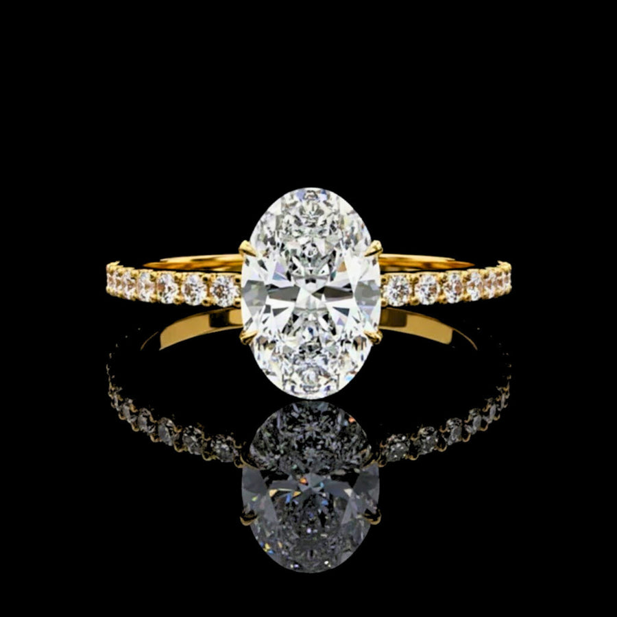 Pave Moissanite Engagement Ring
