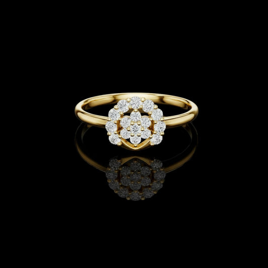 0.27 TCW Dreamy Lab Grown Round Cut Diamond Ring For Soft Glow