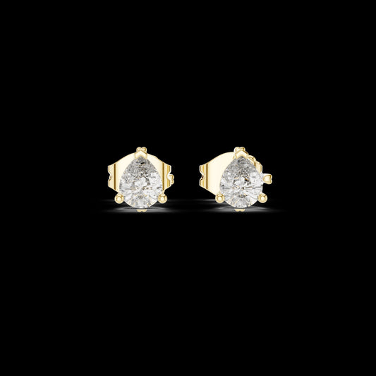0.75 TCW Pear Shaped Moissanite Diamond Stud Earrings with Soft Contoured Setting for Someone Special