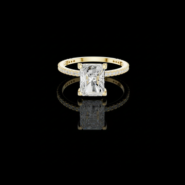 3.00 CT Elegant Radiant Cut Moissanite Diamond with Hidden Halo & Pave Band Engagement Ring For Her