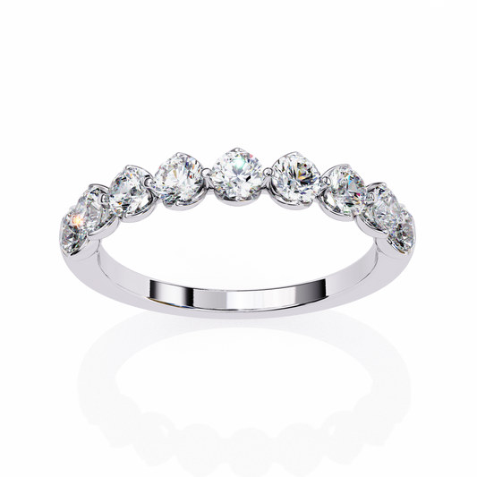 Round Brilliant Cut Lab Diamond Anniversary Band Ring - view 4