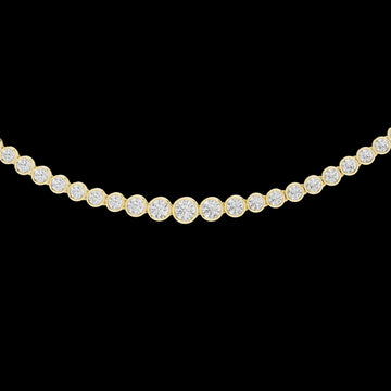 11.00 TCW Dazzling Lab Grown Luxury Round Cut Bezel-Set Diamond Tennis Necklace For Special One