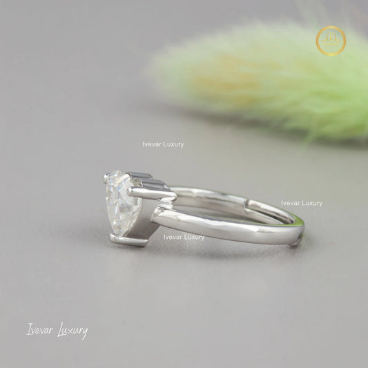 Unique 925 Silver Natural Diamond Ring by Ivevar