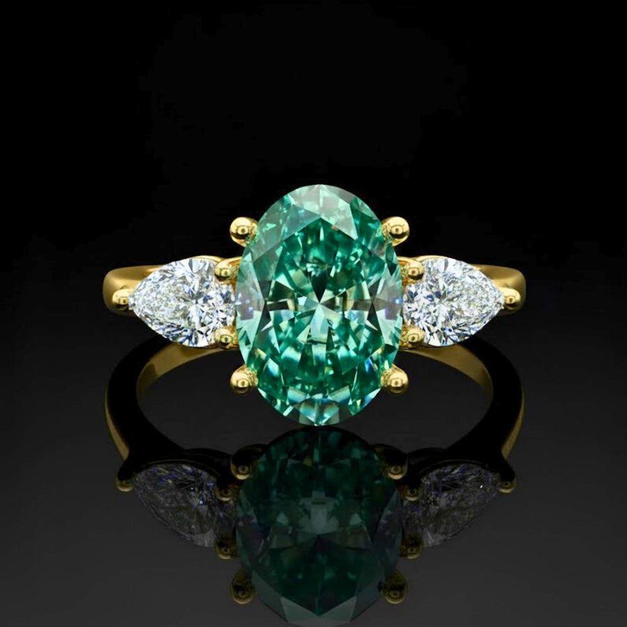 Moissanite Three Stone Ring