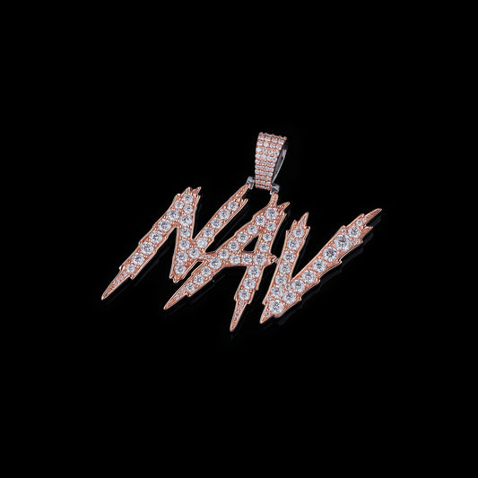 NAV Letter Name In Two Tone with Lab Grown Diamond by Ivevar