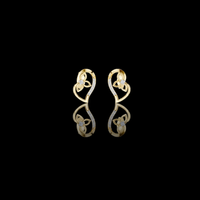 0.09 TCW Eternal Heart Floral Diamond Stud Earrings with Round Moissanite Diamonds
