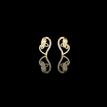 0.09 TCW Eternal Heart Floral Diamond Stud Earrings with Round Moissanite Diamonds