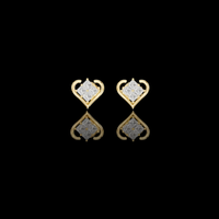 0.40 TCW Crown Collection Heart Shaped Moissanite Princess Cut Diamond Stud Earrings Romantic Jewelry