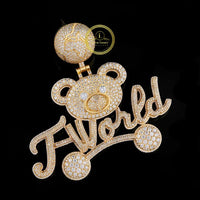 Cute Teddy Style Lab Grown Diamond unique pendent By Ivevar