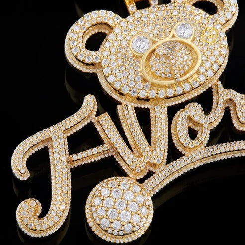 Cute Teddy Style Lab Grown Diamond unique pendent By Ivevar