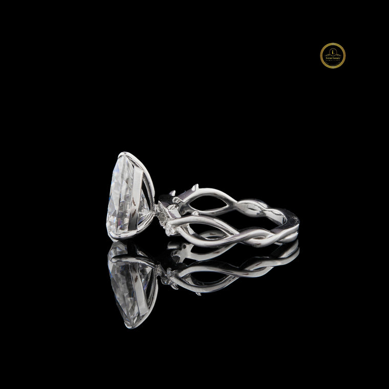 Nature Inspire Twisted Band Pear Cut Lab Grown Diamond Ring - view 2