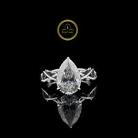 Nature Inspire Twisted Band Pear Cut Lab Grown Diamond Ring