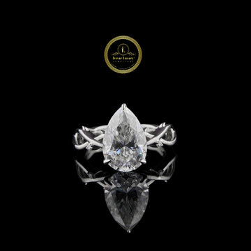 Nature Inspire Twisted Band Pear Cut Lab Grown Diamond Ring