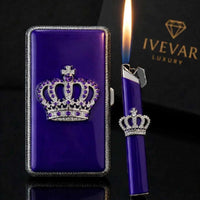 Luxury Blue Diamond Taj Lighter Iced Out Royal Crown Design