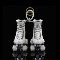 Luxury VVS Lab Diamond Roller Skates Pendant 3D Iced Out Custom Charm in White Gold By Ivevar