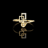 0.24 TCW Artistic Geometric Drop-Shape Ring in Featuring Brilliant Lab Grown Diamonds