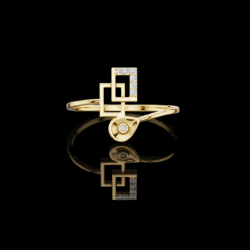 0.24 TCW Artistic Geometric Drop-Shape Ring in Featuring Brilliant Lab Grown Diamonds