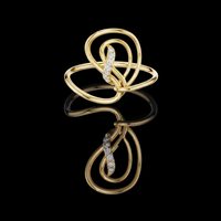 0.36 TCW Twist Harmony Ring and Pavé-Set Moissanite Round Diamond Accent Line