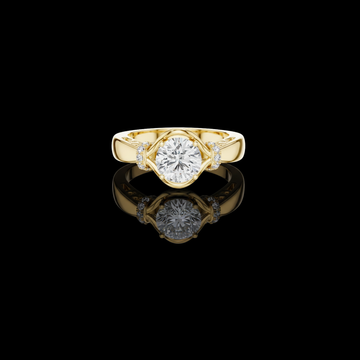 2.50 CT Artfully Crafted Ring with a Round Brilliant Lab Grown Diamond and Subtle Accent