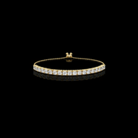 2.28 TCW Elegant Gold Round Brilliant Lab Grown Diamond Adjustable Slider Tennis Bracelet By Ivevar