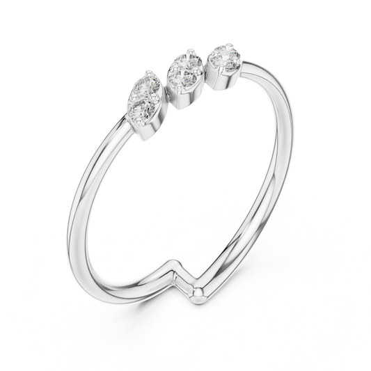 Nature Inspire Moissanite Minimal Ring For Women - view 4