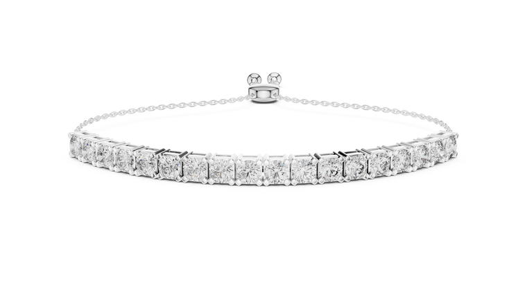 5.94 TCW Round Brilliant Moissanite Adjustable Slider Tennis Bracelet - view 3