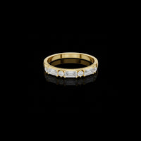 2.50 CT Vow-Inspired Linear Moissanite Diamond Band with Alternating Baguette & Round Brilliance Cut