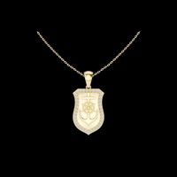 1.11 TCW Luxury Anchor & Wheel Shield Lab Grown Diamond Iced Border Nautical Pendant Luxury Jewelry