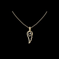 0.045 TCW Beautiful Angel Wing with Heart Shape and Brilliant Lab Grown Diamond Accent pendant Luxury Jewelry