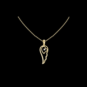 0.045 TCW Beautiful Angel Wing with Heart Shape and Brilliant Lab Grown Diamond Accent pendant Luxury Jewelry