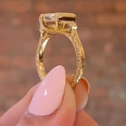 Dutch Marquise Lab Diamond Engagement Ring - view 3