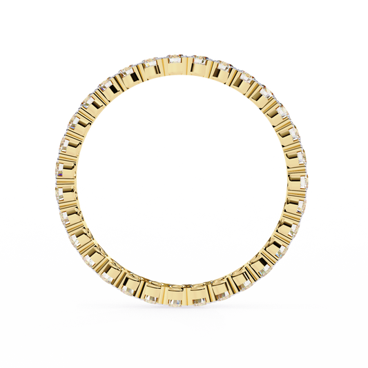 Round Cut Full Eternity Lab Diamond Wedding Band Ring - view 4