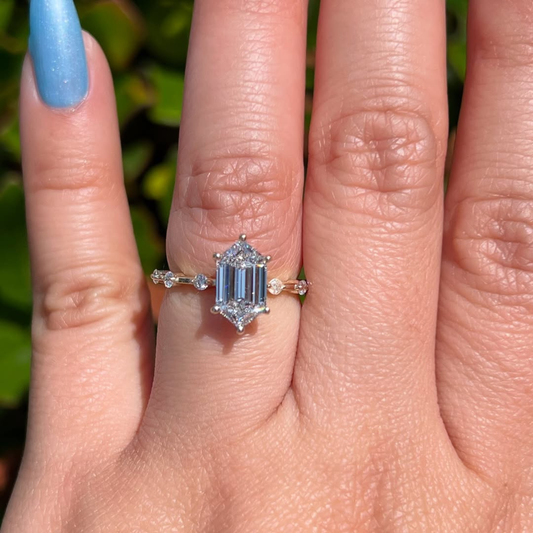 Antique Cut Lab Diamond Delicate Wear Engagement Ring - view 3
