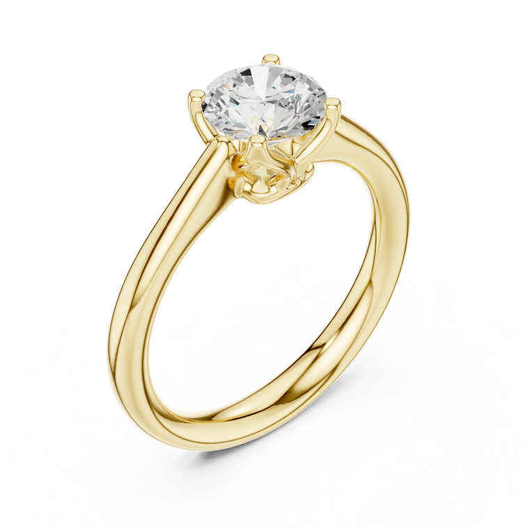 Round Cut Lab Diamond Solitaire Ring Four Prong Engagement Ring - view 2
