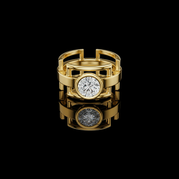 1.00 TCW Infinite Form Contemporary Ring with Bezel Set Round Moissanite Diamond