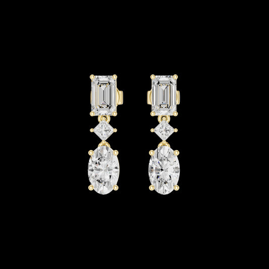 1.82 CT Exquisite Luxury Oval Lab Grown Diamond Drop Earrings Elegant Statement Jewelry