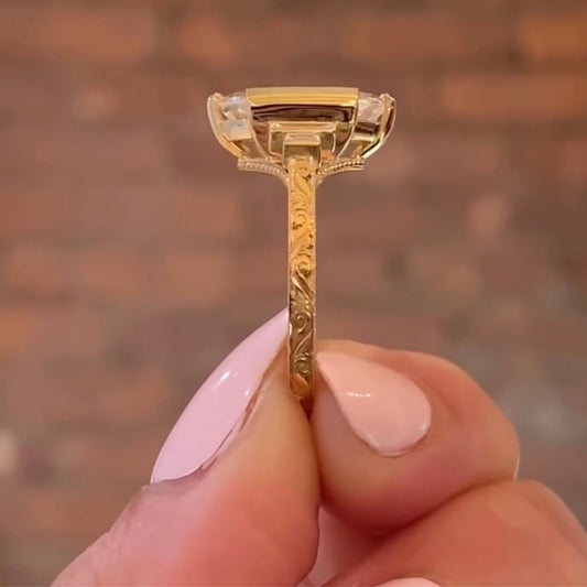 Dutch Marquise Lab Diamond Engagement Ring - view 4