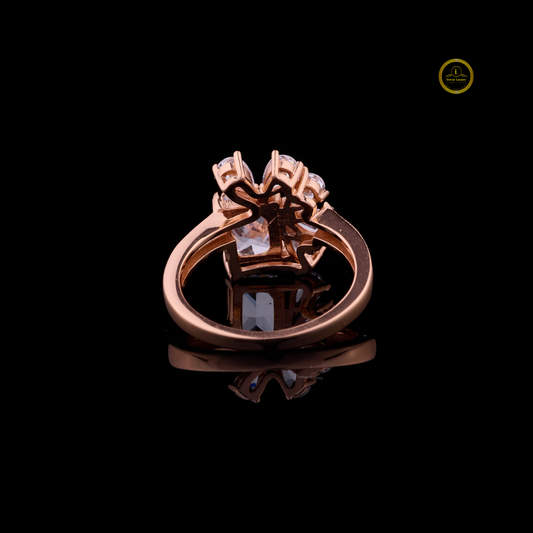 Radiant Cut Floral Pear Lab Diamond Cluster Engagement Ring - view 4