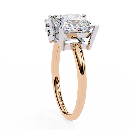 Pear and Princess Cut Moissanite Toi et Moi Delicate Ring - view 4