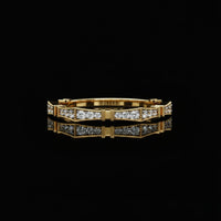 0.20 TCW Geometric Moissanite Diamond Accent Band with Vintage Inspired Detailing For Her
