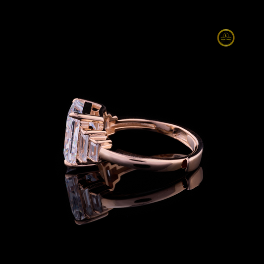 Five Stone Radiant Anniversary Ring with Baguettes - view 3