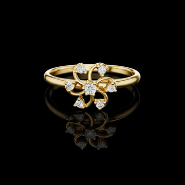 0.2 TCW Artistic Swirl Ring Accented with Lab Grown Diamond A Radiant Bloom of Elegance