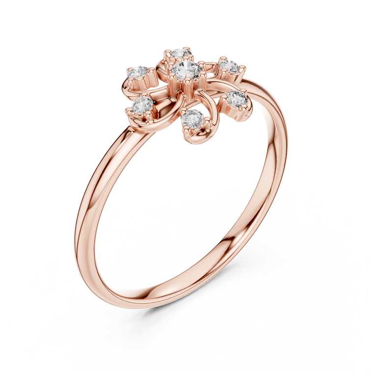 Swirl Minimalist Promise Ring With Round Lab Diamond - view 3