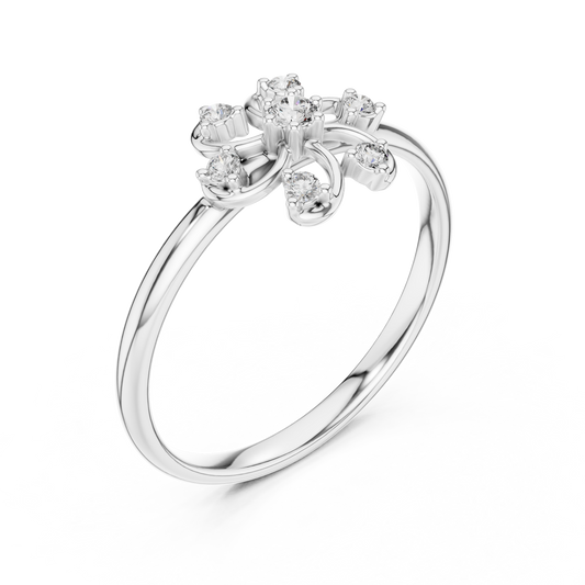 Swirl Minimalist Promise Ring With Round Lab Diamond - view 4